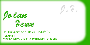 jolan hemm business card